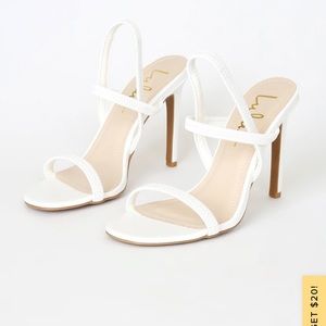 BRAND NEW WHITE HEELS FROM LULUS NEVER WORN
